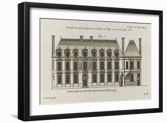 Planche 258 (1) :  élévation de la façade côté jardin de l'Hôtel de Sully construit par-Jacques-François Blondel-Framed Giclee Print