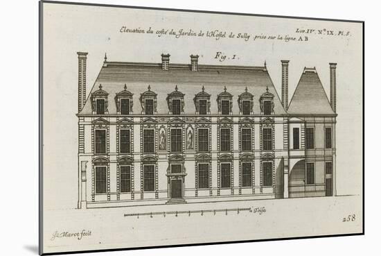 Planche 258 (1) :  élévation de la façade côté jardin de l'Hôtel de Sully construit par-Jacques-François Blondel-Mounted Giclee Print