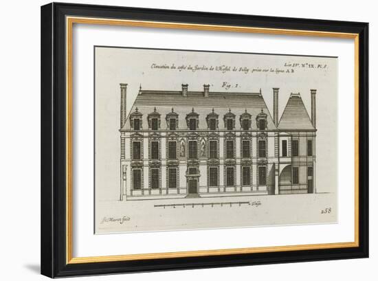 Planche 258 (1) :  élévation de la façade côté jardin de l'Hôtel de Sully construit par-Jacques-François Blondel-Framed Giclee Print