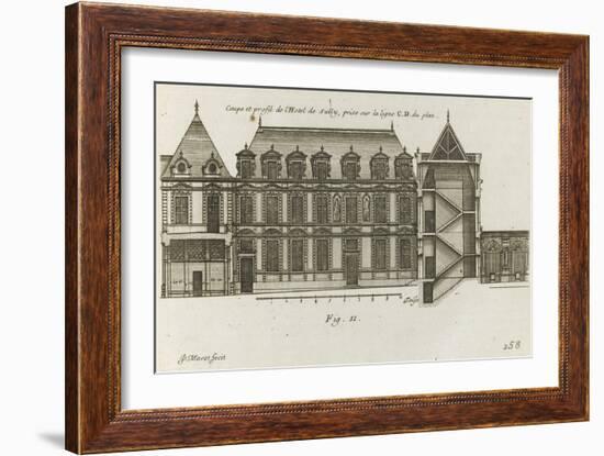 Planche 258 (2) :  coupe et élévation de la façade côté rue de l'Hôtel de Sully construit par-Jacques-François Blondel-Framed Giclee Print