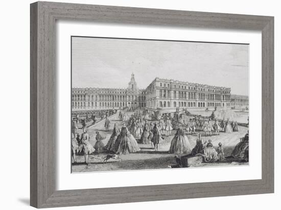 Planche 26: vue du château de Versailles prise de puis l'extrémité des Parterres d'Eau vers 1730-Jacques Rigaud-Framed Giclee Print