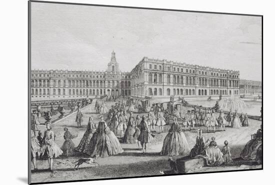 Planche 26: vue du château de Versailles prise de puis l'extrémité des Parterres d'Eau vers 1730-Jacques Rigaud-Mounted Giclee Print