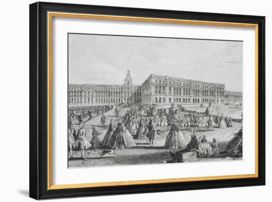 Planche 26: vue du château de Versailles prise de puis l'extrémité des Parterres d'Eau vers 1730-Jacques Rigaud-Framed Giclee Print