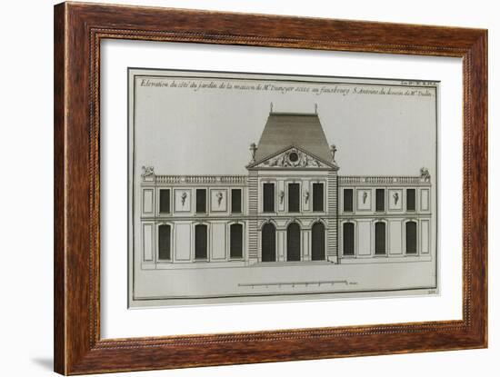 Planche 261 :  élévation de la façade côté jardin de l'Hôtel Dunoyer construit par-Jacques-François Blondel-Framed Giclee Print