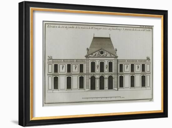 Planche 261 :  élévation de la façade côté jardin de l'Hôtel Dunoyer construit par-Jacques-François Blondel-Framed Giclee Print