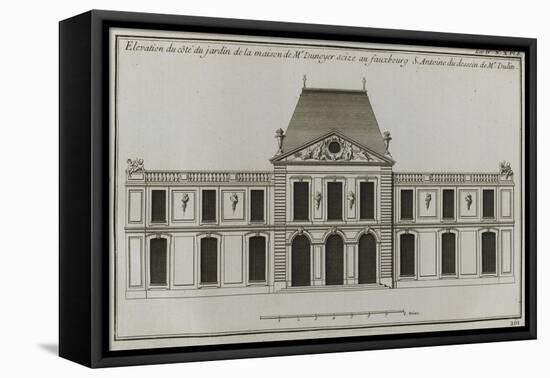 Planche 261 :  élévation de la façade côté jardin de l'Hôtel Dunoyer construit par-Jacques-François Blondel-Framed Premier Image Canvas