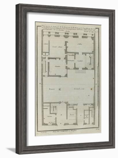 Planche 264 :  Plan au re-de-chaussée de la maison de Jules Hardouin-Mansart bâtie sur ses dessins-Jacques-François Blondel-Framed Giclee Print