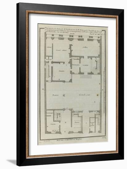 Planche 264 :  Plan au re-de-chaussée de la maison de Jules Hardouin-Mansart bâtie sur ses dessins-Jacques-François Blondel-Framed Giclee Print
