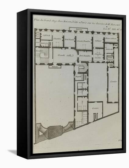 Planche 269 : plan du grand étage d'une maison à bâtir à Paris-Jacques-François Blondel-Framed Premier Image Canvas