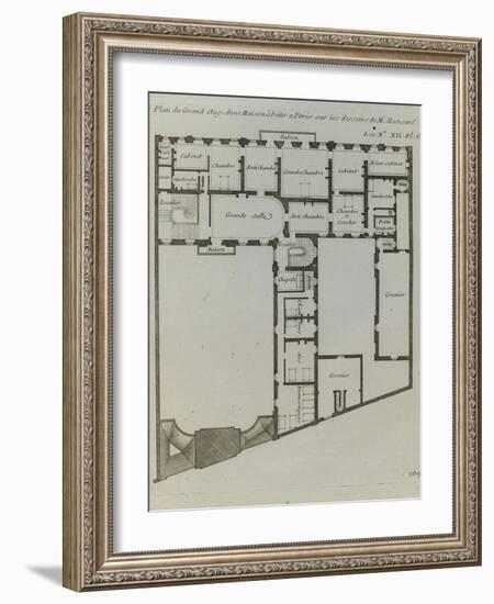 Planche 269 : plan du grand étage d'une maison à bâtir à Paris-Jacques-François Blondel-Framed Giclee Print