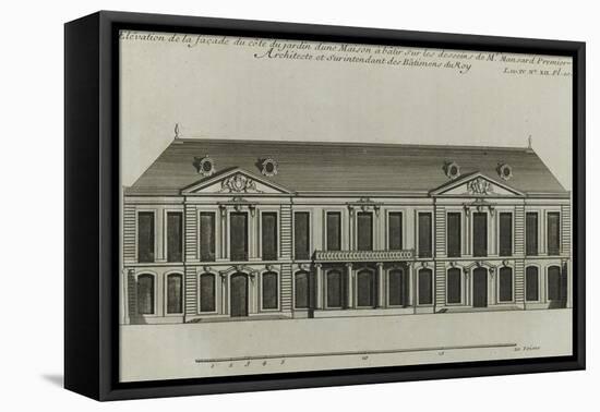 Planche 273: élévationde la façade côté jardin  d'une maison à bâtir à Paris-Jacques-François Blondel-Framed Premier Image Canvas