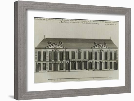 Planche 273: élévationde la façade côté jardin  d'une maison à bâtir à Paris-Jacques-François Blondel-Framed Giclee Print