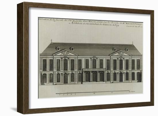 Planche 273: élévationde la façade côté jardin  d'une maison à bâtir à Paris-Jacques-François Blondel-Framed Giclee Print