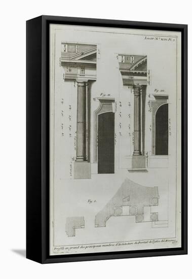 Planche 277: profils des principaux membres d'architecture  du portail , couvent des Minimes-Jacques-François Blondel-Framed Premier Image Canvas