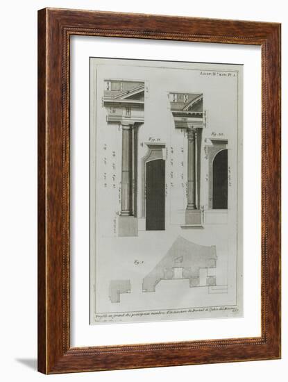 Planche 277: profils des principaux membres d'architecture  du portail , couvent des Minimes-Jacques-François Blondel-Framed Giclee Print