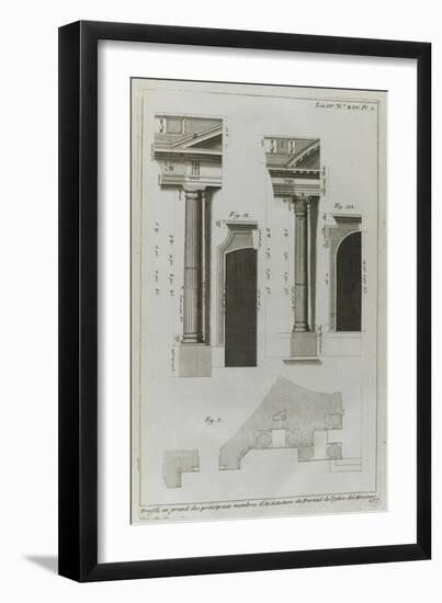 Planche 277: profils des principaux membres d'architecture  du portail , couvent des Minimes-Jacques-François Blondel-Framed Giclee Print