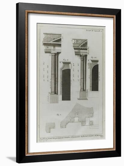 Planche 277: profils des principaux membres d'architecture  du portail , couvent des Minimes-Jacques-François Blondel-Framed Giclee Print