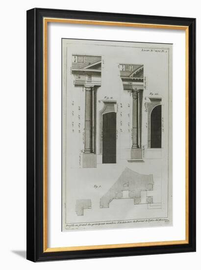 Planche 277: profils des principaux membres d'architecture  du portail , couvent des Minimes-Jacques-François Blondel-Framed Giclee Print