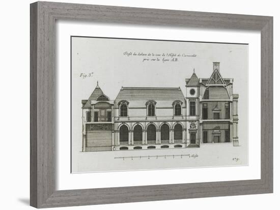 Planche 279 (3) : coupe et élévation d'un des côtés sur cour de l'hôtel Carnavalet-Jacques-François Blondel-Framed Giclee Print