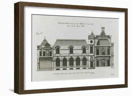 Planche 279 (3) : coupe et élévation d'un des côtés sur cour de l'hôtel Carnavalet-Jacques-François Blondel-Framed Giclee Print