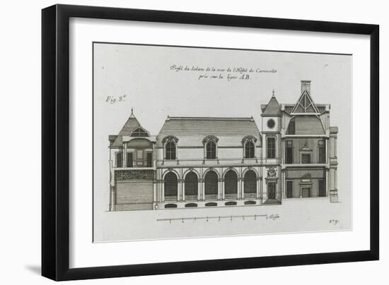 Planche 279 (3) : coupe et élévation d'un des côtés sur cour de l'hôtel Carnavalet-Jacques-François Blondel-Framed Giclee Print