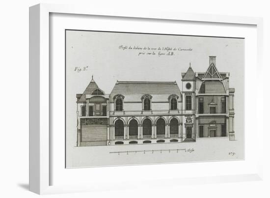 Planche 279 (3) : coupe et élévation d'un des côtés sur cour de l'hôtel Carnavalet-Jacques-François Blondel-Framed Giclee Print