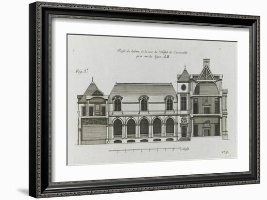 Planche 279 (3) : coupe et élévation d'un des côtés sur cour de l'hôtel Carnavalet-Jacques-François Blondel-Framed Giclee Print