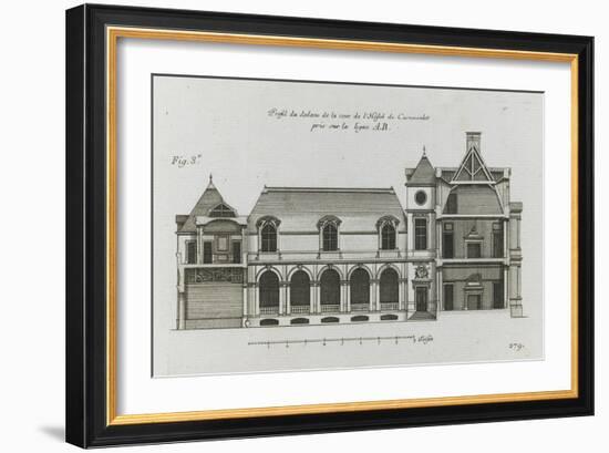 Planche 279 (3) : coupe et élévation d'un des côtés sur cour de l'hôtel Carnavalet-Jacques-François Blondel-Framed Giclee Print