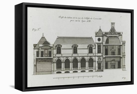 Planche 279 (3) : coupe et élévation d'un des côtés sur cour de l'hôtel Carnavalet-Jacques-François Blondel-Framed Premier Image Canvas