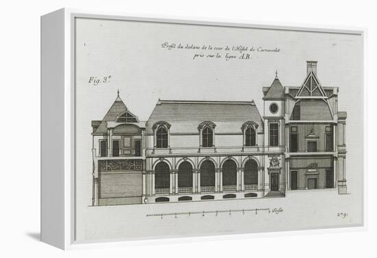 Planche 279 (3) : coupe et élévation d'un des côtés sur cour de l'hôtel Carnavalet-Jacques-François Blondel-Framed Premier Image Canvas