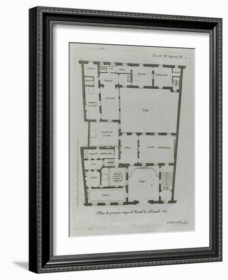 Planche 284 : Plan du premier étage de l'hôtel Amelot de Bisseuil-Jacques-François Blondel-Framed Giclee Print