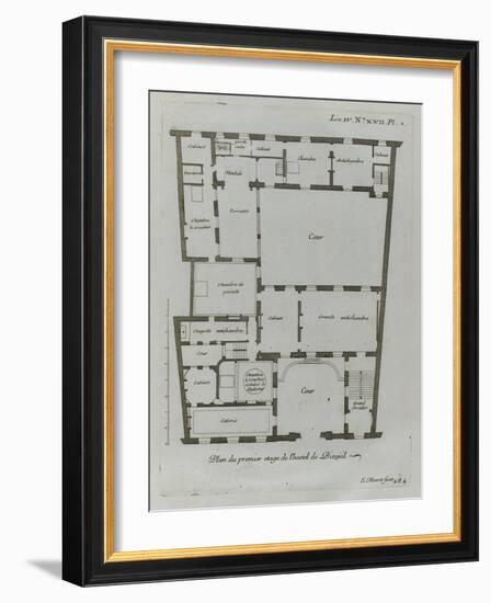 Planche 284 : Plan du premier étage de l'hôtel Amelot de Bisseuil-Jacques-François Blondel-Framed Giclee Print