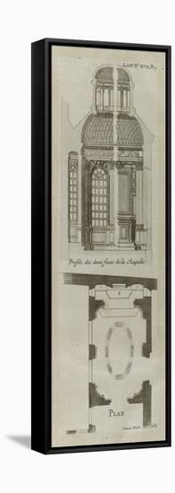 Planche 289 : plan au sol et coupes de la chapelle  de l'hôtel Amelot de Bisseuil-Jacques-François Blondel-Framed Premier Image Canvas