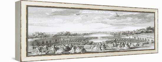 Planche 29: Vue de l'Orangerie de Versailles vers 1730 (endroits remarquables du jardin et du parc-Jacques Rigaud-Framed Premier Image Canvas