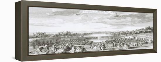 Planche 29: Vue de l'Orangerie de Versailles vers 1730 (endroits remarquables du jardin et du parc-Jacques Rigaud-Framed Premier Image Canvas