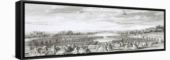 Planche 29: Vue de l'Orangerie de Versailles vers 1730 (endroits remarquables du jardin et du parc-Jacques Rigaud-Framed Premier Image Canvas