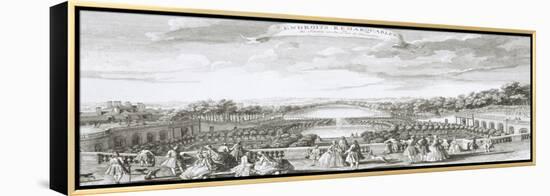 Planche 29: Vue de l'Orangerie de Versailles vers 1730 (endroits remarquables du jardin et du parc-Jacques Rigaud-Framed Premier Image Canvas