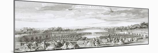 Planche 29: Vue de l'Orangerie de Versailles vers 1730 (endroits remarquables du jardin et du parc-Jacques Rigaud-Mounted Giclee Print