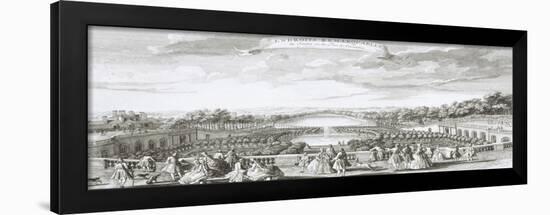 Planche 29: Vue de l'Orangerie de Versailles vers 1730 (endroits remarquables du jardin et du parc-Jacques Rigaud-Framed Giclee Print