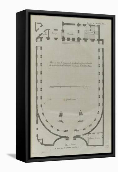 Planche 290 : plan au rez-de-chaussée de la colonnade sur la grande cour d'-Jacques-François Blondel-Framed Premier Image Canvas