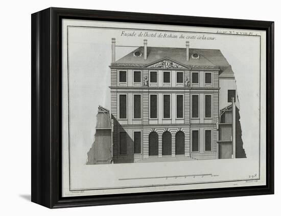 Planche 298 : élévation de façade sur cour de l'hôtel de Rohan , rue Vieildu Tempà Paris-Jacques-François Blondel-Framed Premier Image Canvas