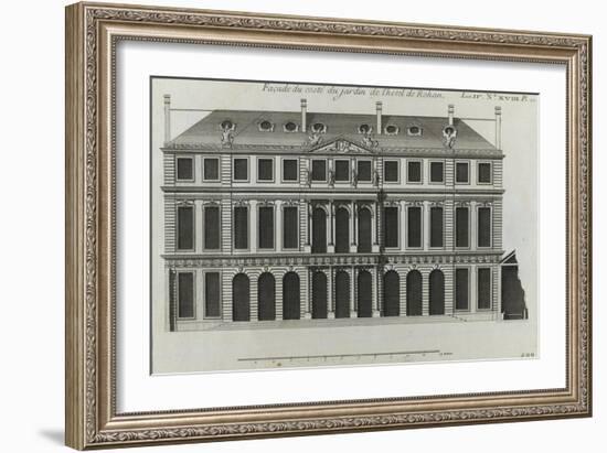 Planche 299 : élévation de la façade sur les jardins de l'hôtel de Rohan , rue Vieille du Temple-Jacques-François Blondel-Framed Giclee Print