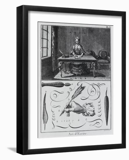 Planche 3 de L'Encyclopédie ; "L'art d'écrire"-null-Framed Giclee Print
