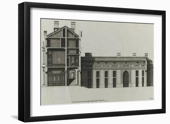 Planche 300 : coupe du corps central  de l'hôtel de Rohan , rue Vieille du Temple-Jacques-François Blondel-Framed Giclee Print