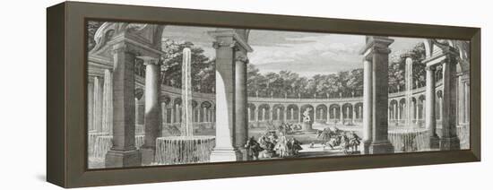 Planche 36: vue du bosquet de la Colonnade dans les jardins de Versailles vers 1730 (" Vue des-Jacques Rigaud-Framed Premier Image Canvas