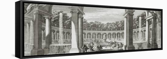 Planche 36: vue du bosquet de la Colonnade dans les jardins de Versailles vers 1730 (" Vue des-Jacques Rigaud-Framed Premier Image Canvas