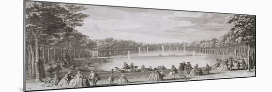 Planche 37: Vue perspective du Bassin du Miroir et de l'Ile Royale dans les jardins de Versailles-Jacques Rigaud-Mounted Giclee Print