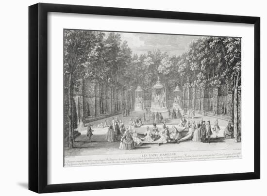 Planche 44: vue du bosquet des Bains d'Apollon dans les jardins de Versailles vers 1730 ("vue des-Jacques Rigaud-Framed Giclee Print