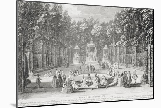 Planche 44: vue du bosquet des Bains d'Apollon dans les jardins de Versailles vers 1730 ("vue des-Jacques Rigaud-Mounted Giclee Print