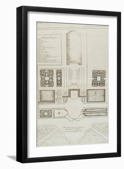 planche 47: plan général du château et des jardins de Clagny-Jean Mariette-Framed Giclee Print